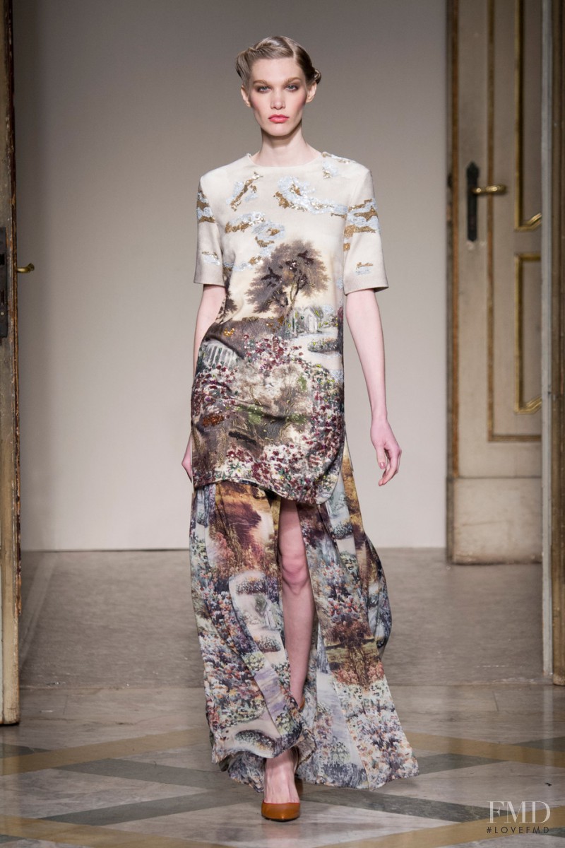 Irina Nikolaeva featured in  the Angelo Marani fashion show for Autumn/Winter 2014