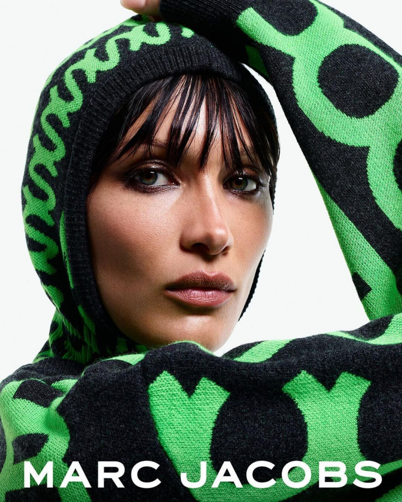 Bella Hadid featured in  the Marc Jacobs Fluoro Monogram Collection advertisement for Autumn/Winter 2022