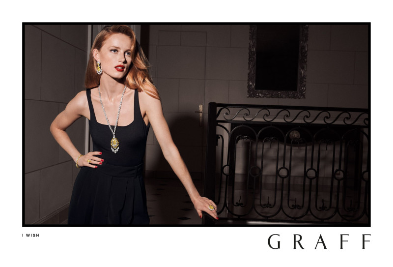 Rianne Van Rompaey featured in  the Graff Diamonds \'I Wish\' Holiday Collection advertisement for Holiday 2023