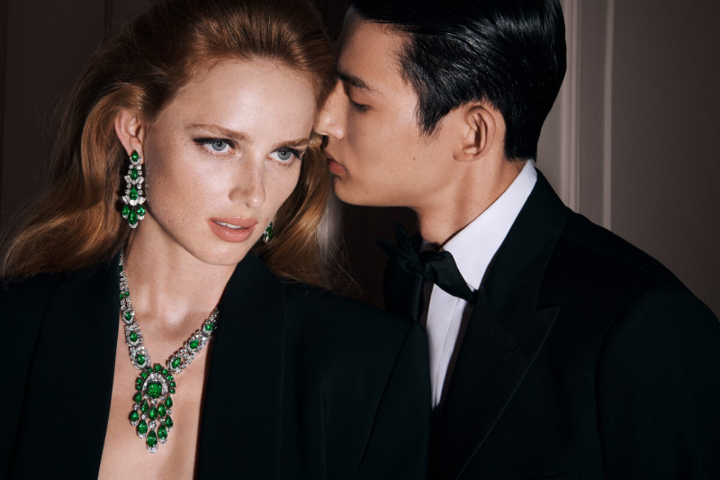 Rianne Van Rompaey featured in  the Graff Diamonds \'I Wish\' Holiday Collection advertisement for Holiday 2023