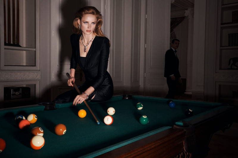 Rianne Van Rompaey featured in  the Graff Diamonds \'I Wish\' Holiday Collection advertisement for Holiday 2023