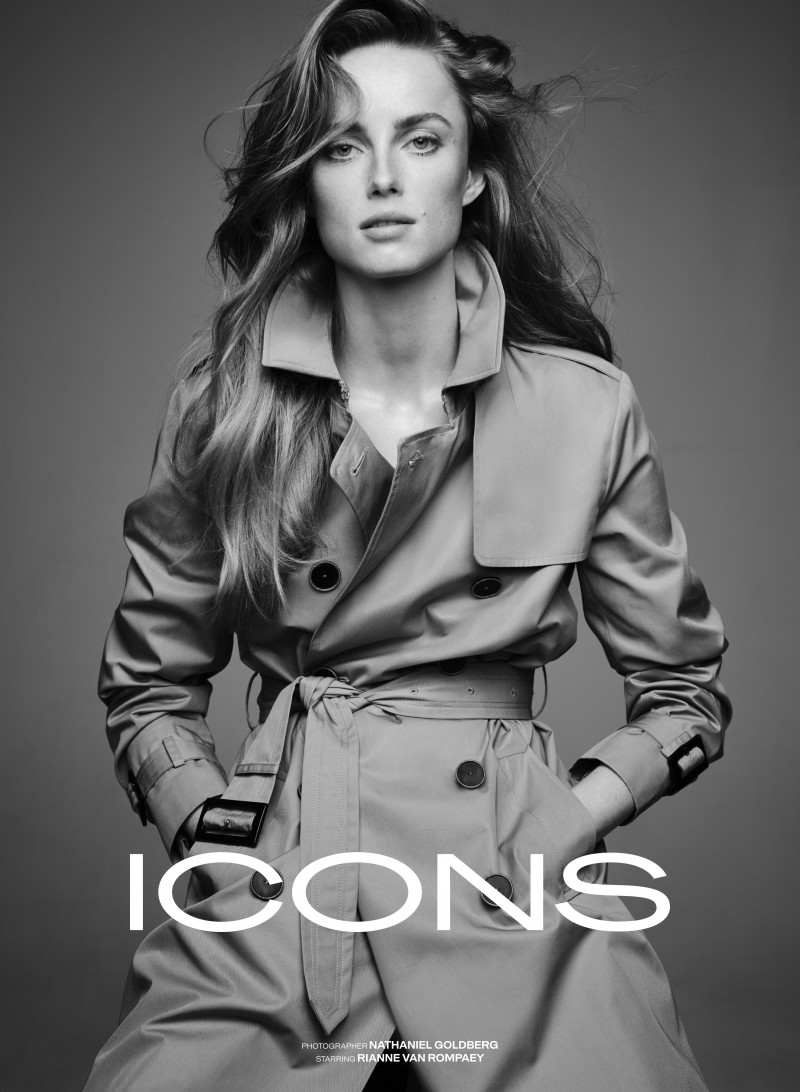 Rianne Van Rompaey featured in  the Massimo Dutti Icons advertisement for Spring/Summer 2022