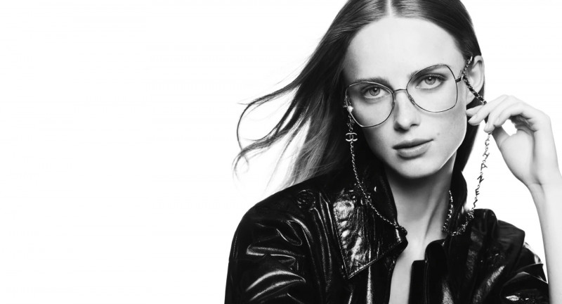 Rianne Van Rompaey featured in  the Chanel Eyewear advertisement for Spring/Summer 2022