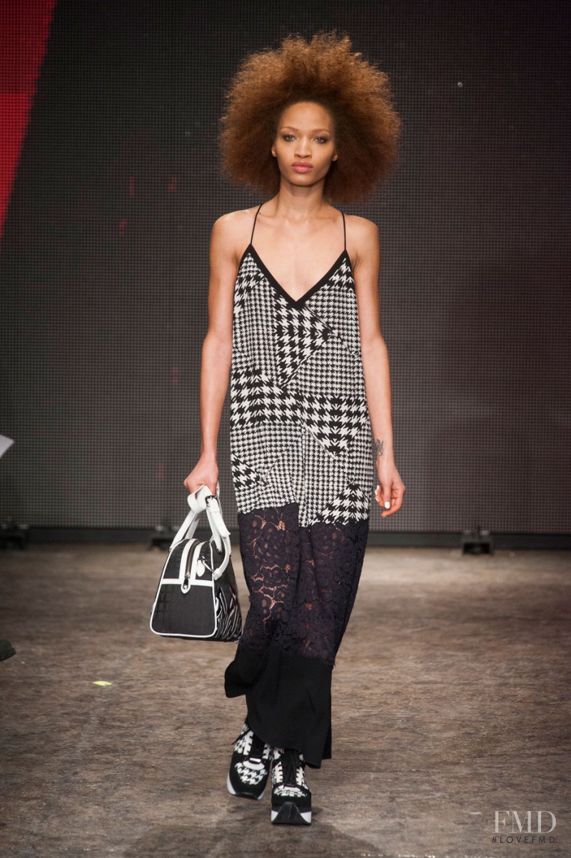Devan Mayfield featured in  the DKNY fashion show for Autumn/Winter 2014