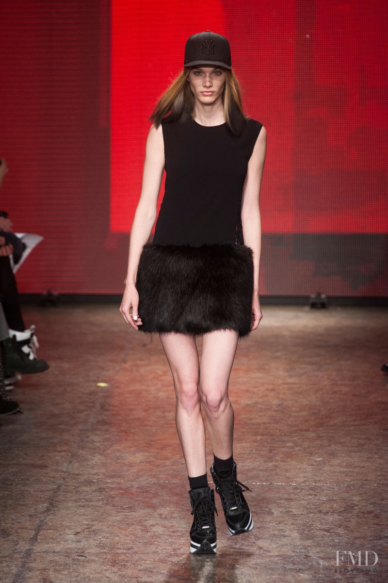 Irina Nikolaeva featured in  the DKNY fashion show for Autumn/Winter 2014