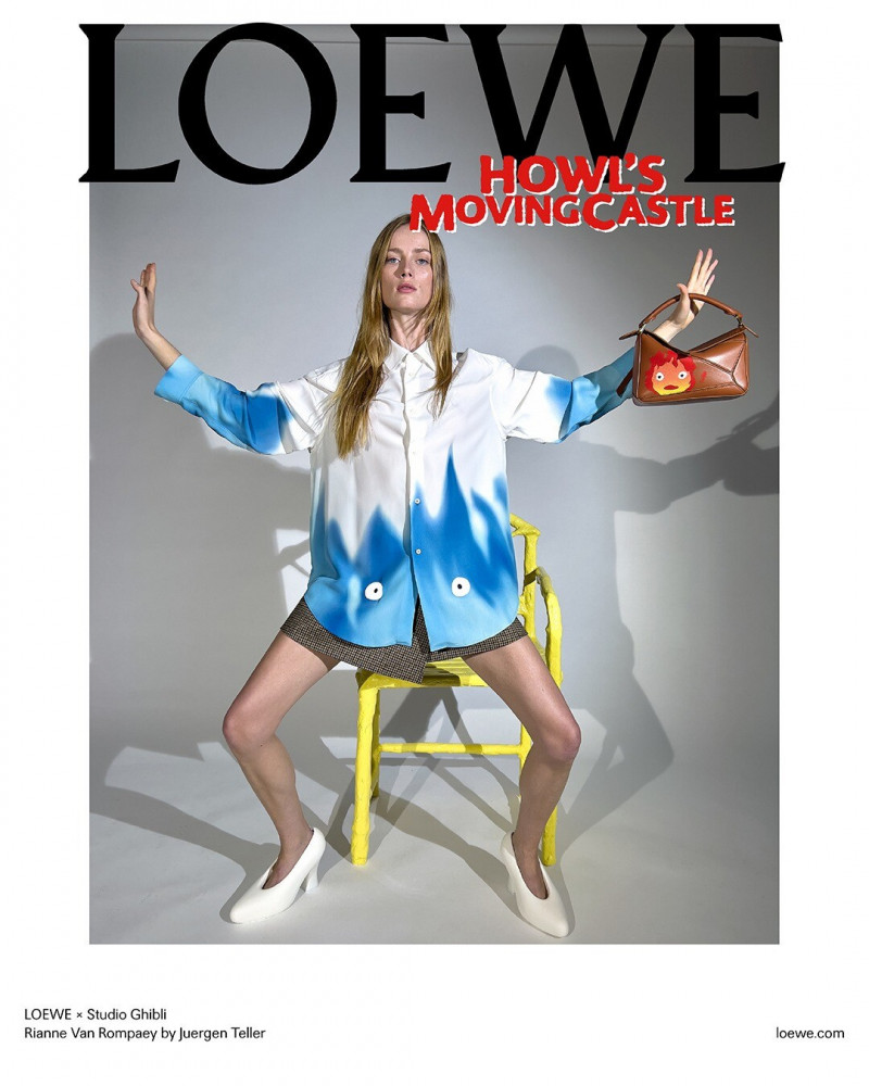 Rianne Van Rompaey featured in  the Loewe x Studio Ghibli advertisement for Spring/Summer 2023