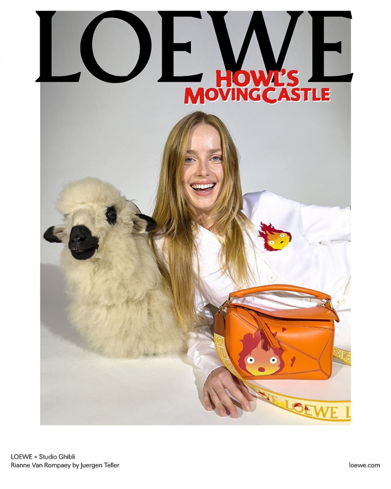 Rianne Van Rompaey featured in  the Loewe x Studio Ghibli advertisement for Spring/Summer 2023