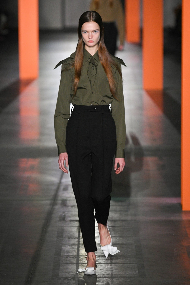 Rianne Van Rompaey featured in  the Prada fashion show for Autumn/Winter 2023