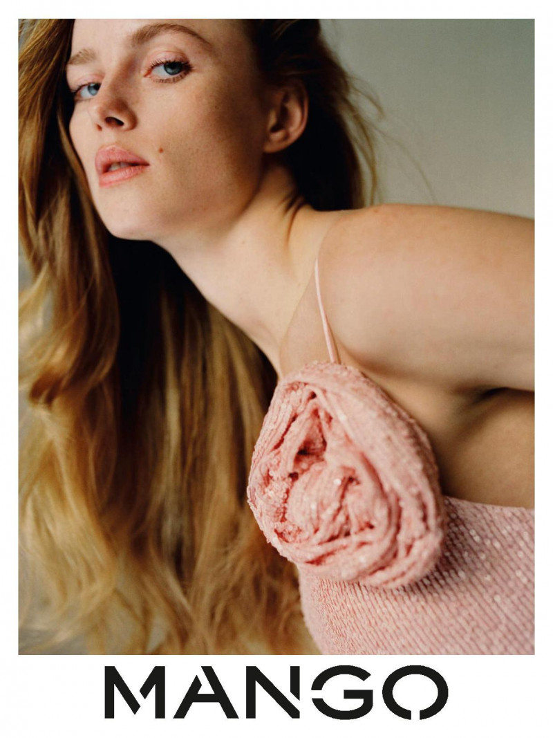Rianne Van Rompaey featured in  the Mango advertisement for Spring/Summer 2023