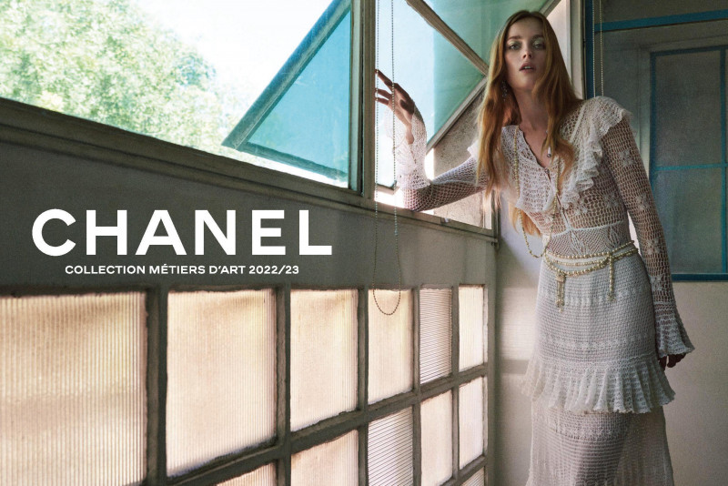 Rianne Van Rompaey featured in  the Chanel advertisement for Pre-Fall 2023