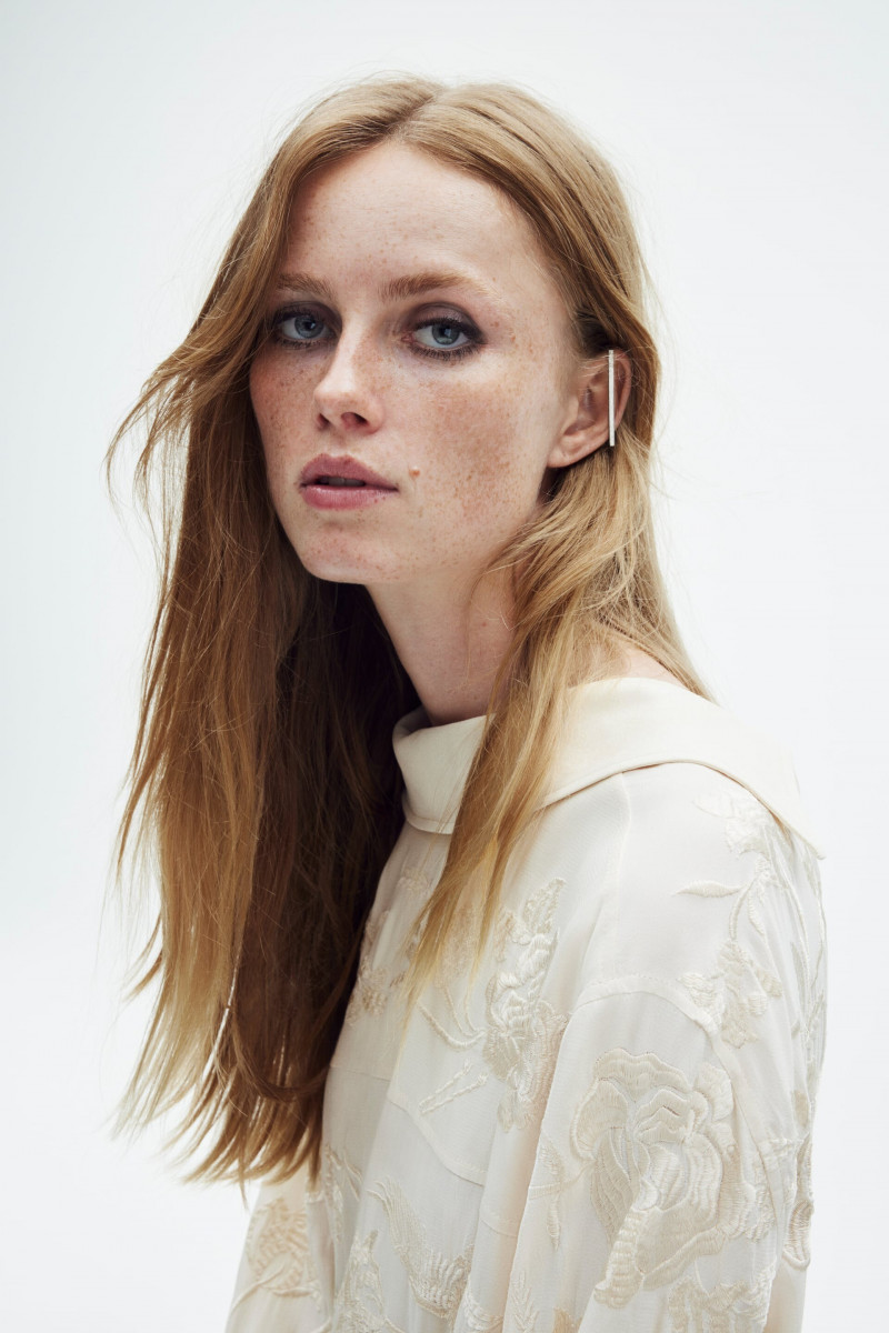 Rianne Van Rompaey featured in  the Zara catalogue for Fall 2023