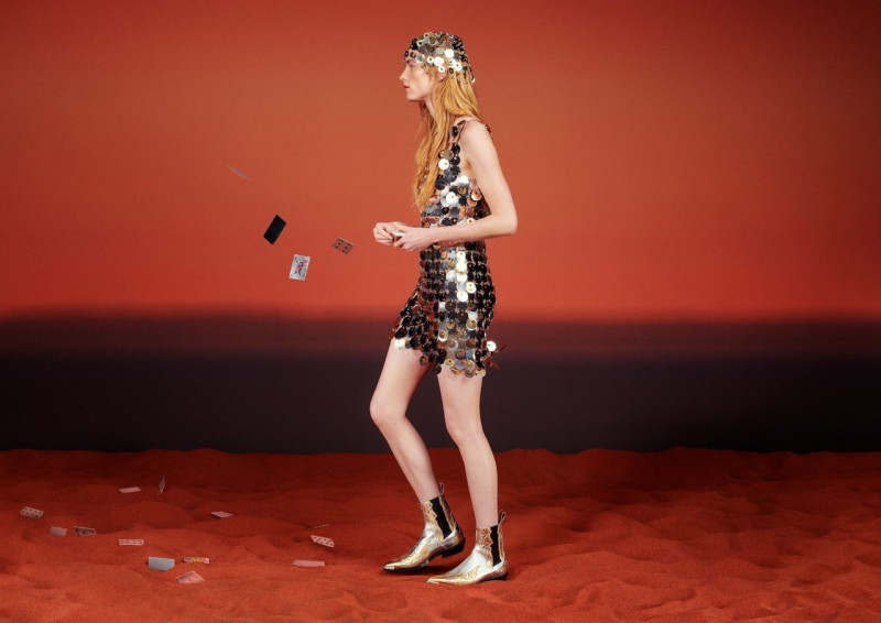 Rianne Van Rompaey featured in  the Paco Rabanne Rabanne x H&M 2023 advertisement for Autumn/Winter 2023