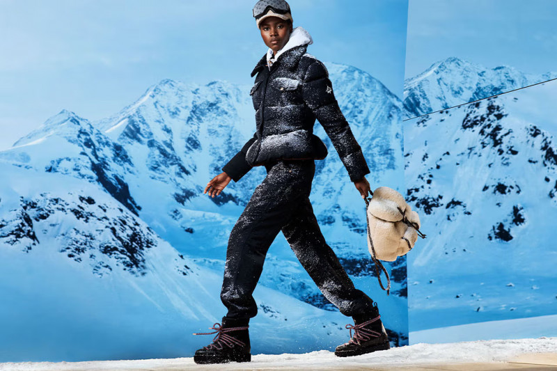 Victoria Fawole featured in  the Louis Vuitton LV Ski Collection advertisement for Winter 2023