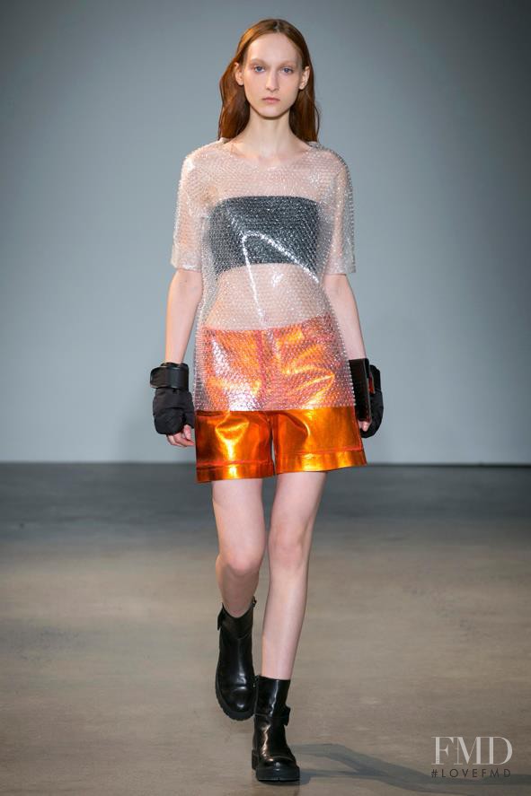 Nika Cole featured in  the MM6 Maison Martin Margiela fashion show for Autumn/Winter 2014