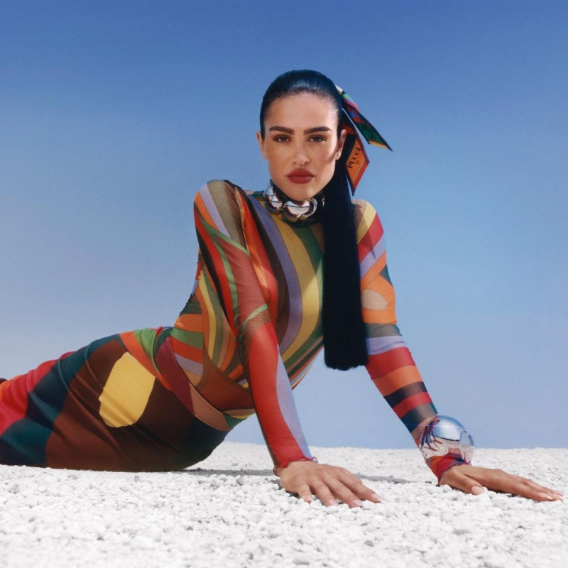 Amelia Gray Hamlin featured in  the Pucci advertisement for Autumn/Winter 2023