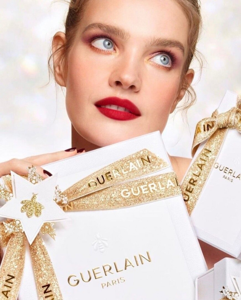 Natalia Vodianova featured in  the Guerlain advertisement for Christmas 2023