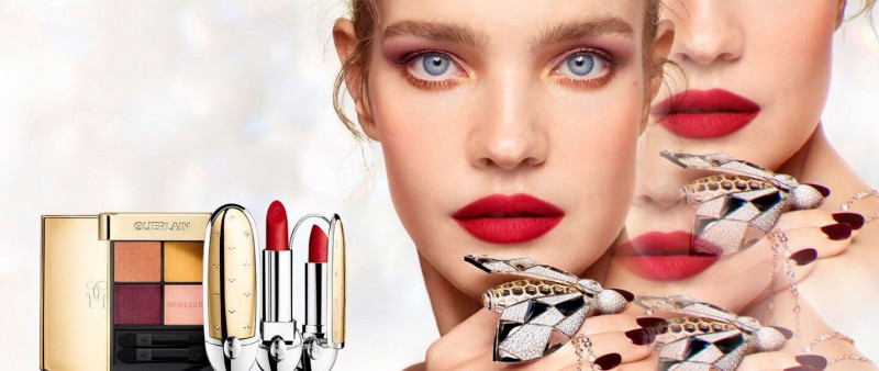 Natalia Vodianova featured in  the Guerlain advertisement for Holiday 2022