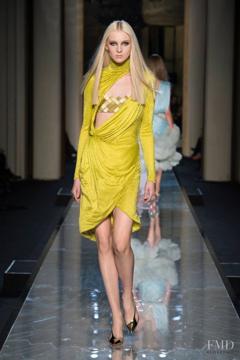 Nastya Sten featured in  the Atelier Versace fashion show for Spring/Summer 2014