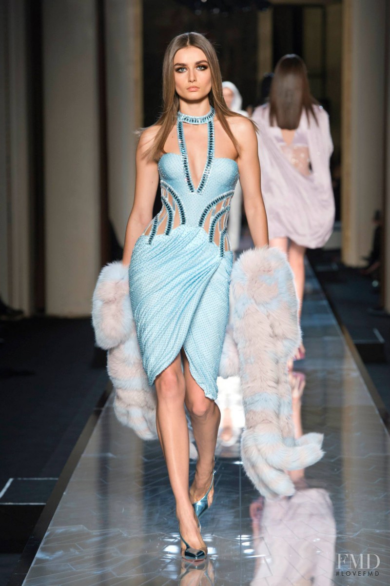 Iris van Berne featured in  the Atelier Versace fashion show for Spring/Summer 2014