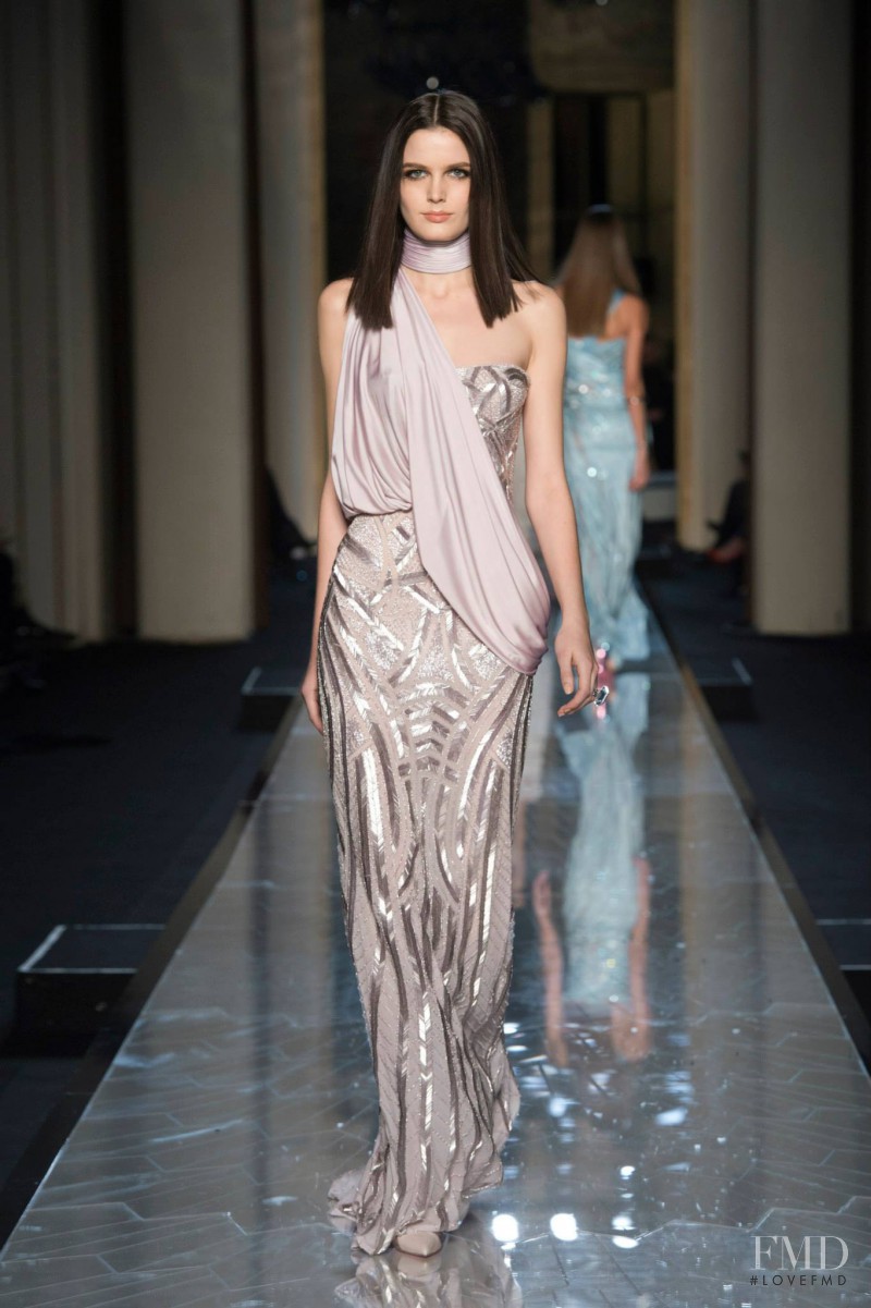 Zlata Mangafic featured in  the Atelier Versace fashion show for Spring/Summer 2014