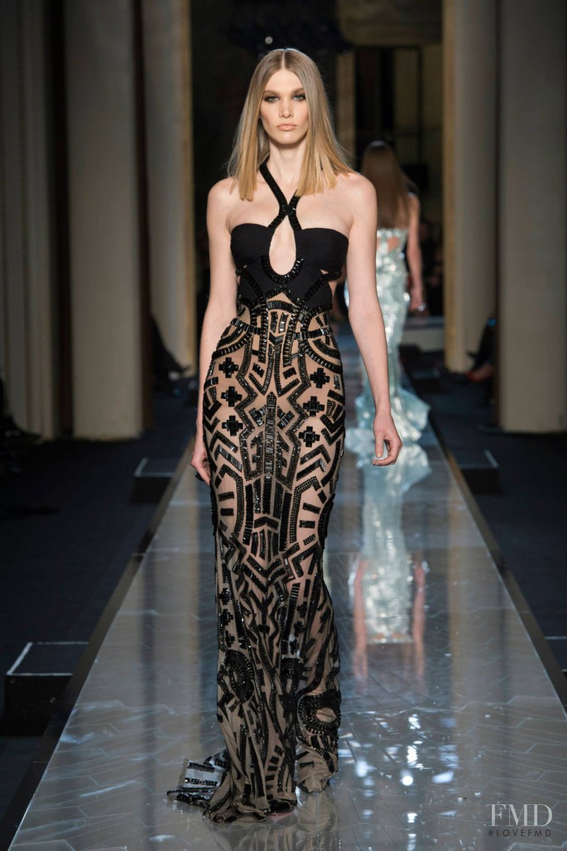 Irina Nikolaeva featured in  the Atelier Versace fashion show for Spring/Summer 2014
