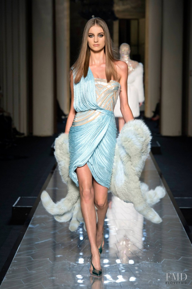 Andreea Diaconu featured in  the Atelier Versace fashion show for Spring/Summer 2014