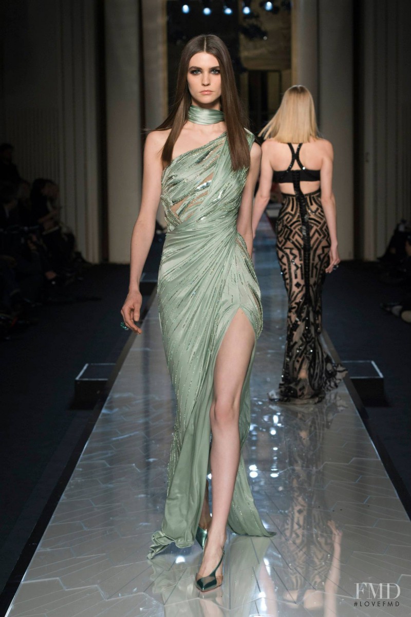 Manon Leloup featured in  the Atelier Versace fashion show for Spring/Summer 2014