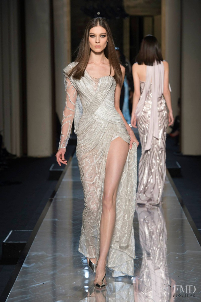 Kati Nescher featured in  the Atelier Versace fashion show for Spring/Summer 2014