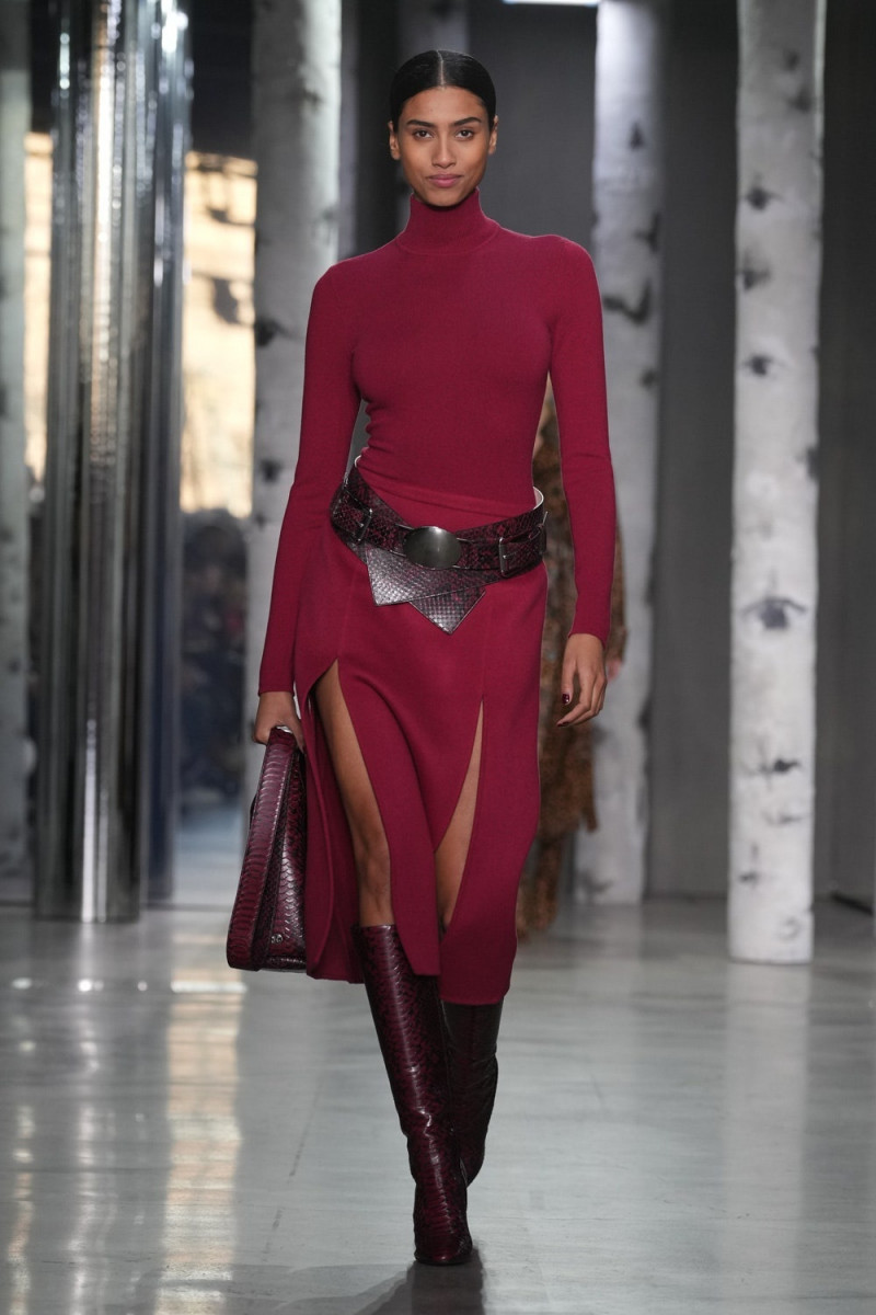 Imaan Hammam featured in  the Michael Kors Collection fashion show for Autumn/Winter 2023