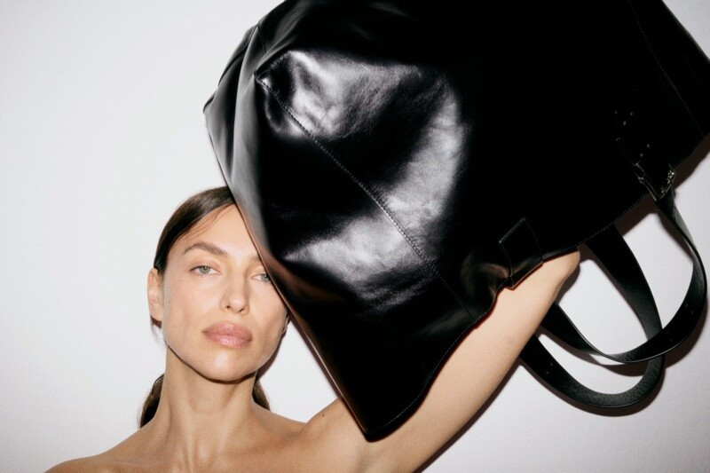 Irina Shayk featured in  the Zara Leather Styles lookbook for Autumn/Winter 2023