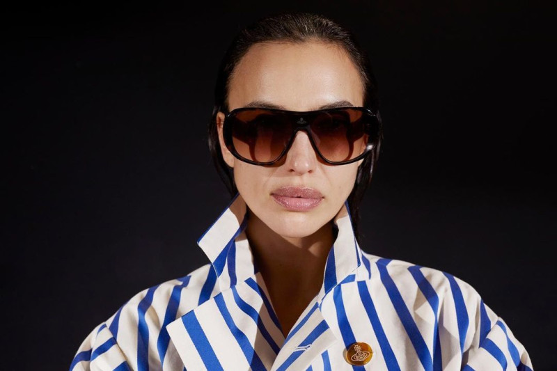 Irina Shayk featured in  the Vivienne Westwood Eyewear advertisement for Spring/Summer 2023