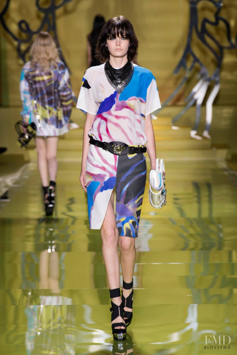 Zlata Mangafic featured in  the Versace fashion show for Spring/Summer 2014