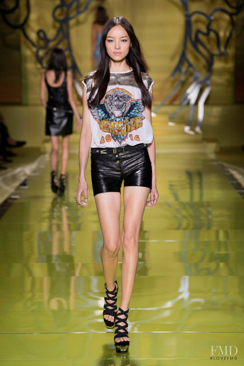 Fei Fei Sun featured in  the Versace fashion show for Spring/Summer 2014