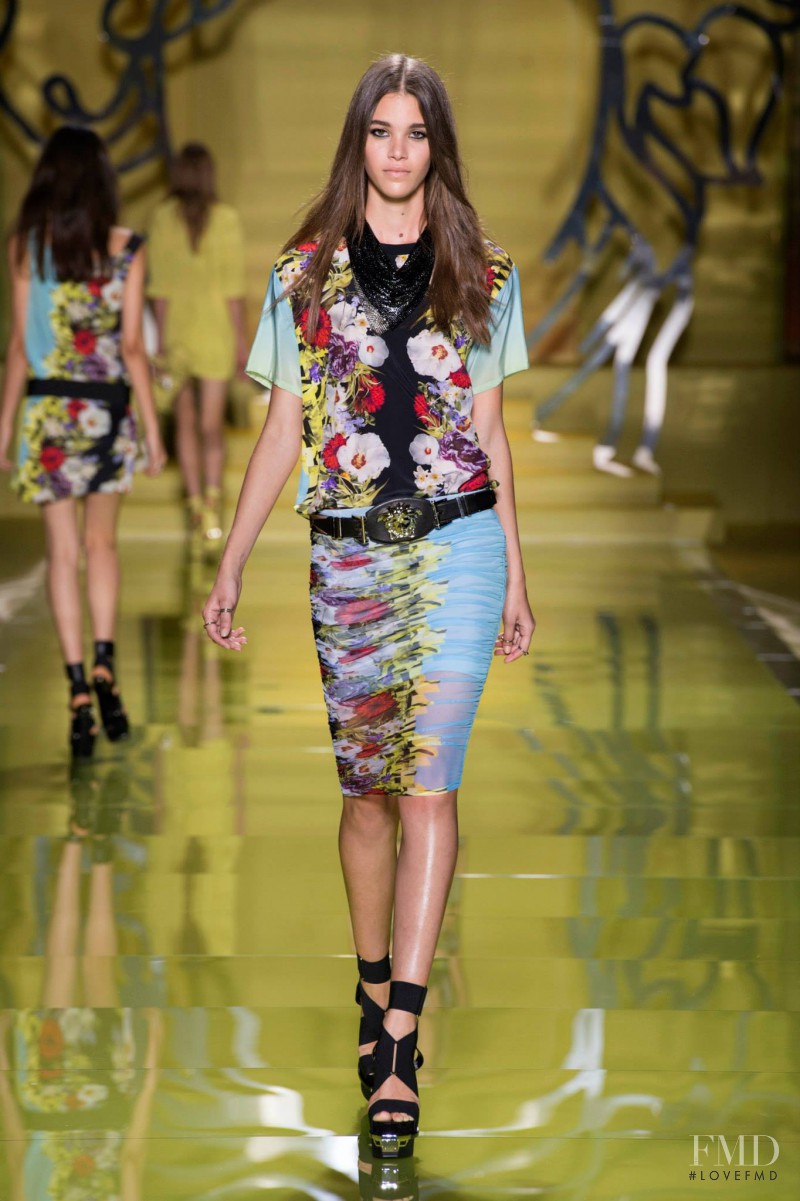 Pauline Hoarau featured in  the Versace fashion show for Spring/Summer 2014