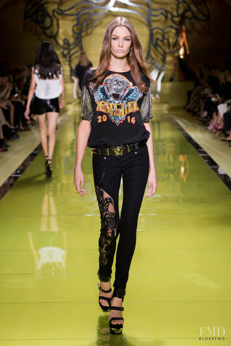 Alexandra Martynova featured in  the Versace fashion show for Spring/Summer 2014