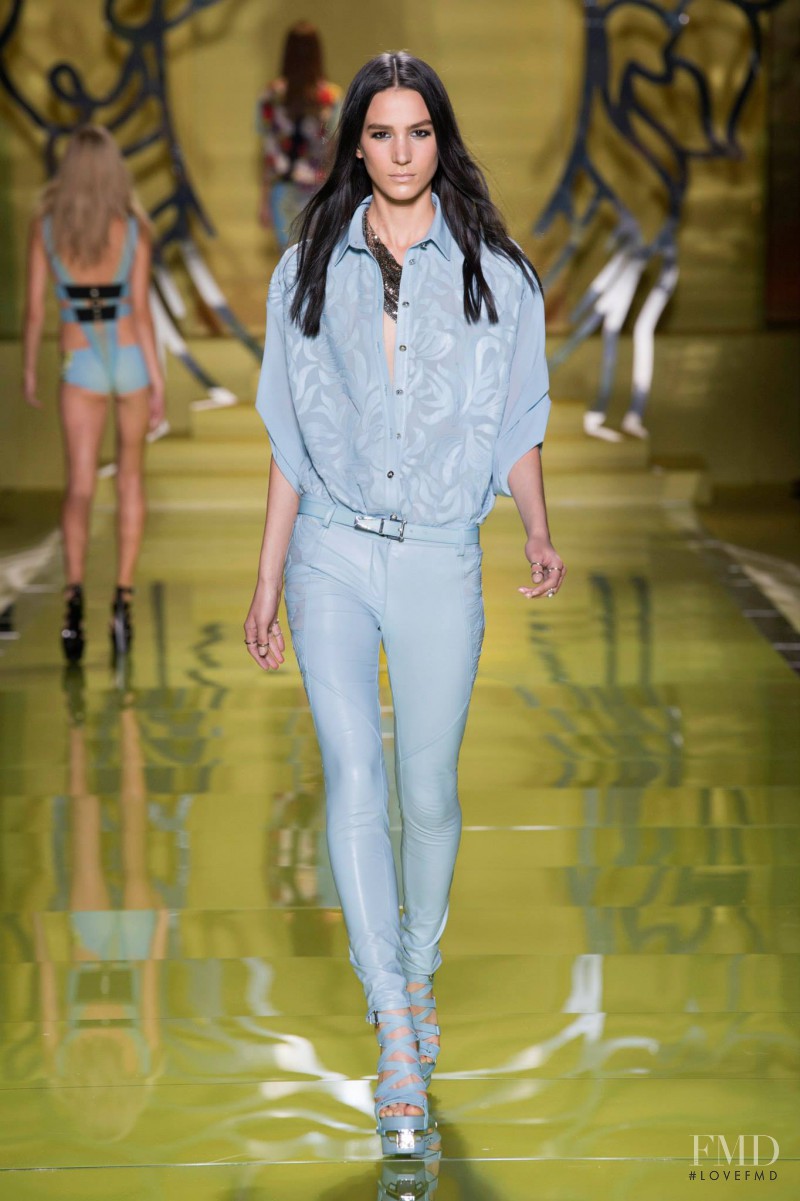 Mijo Mihaljcic featured in  the Versace fashion show for Spring/Summer 2014