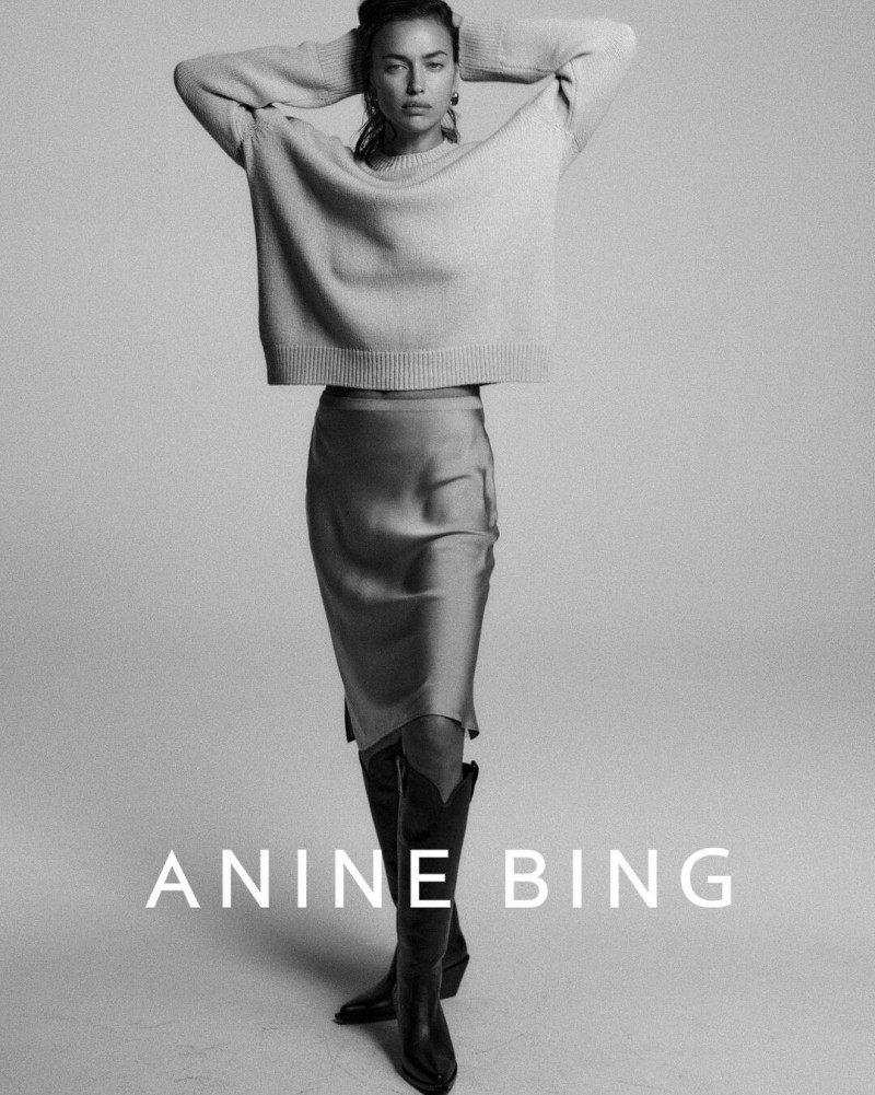 Irina Shayk featured in  the Anine Bing advertisement for Autumn/Winter 2022