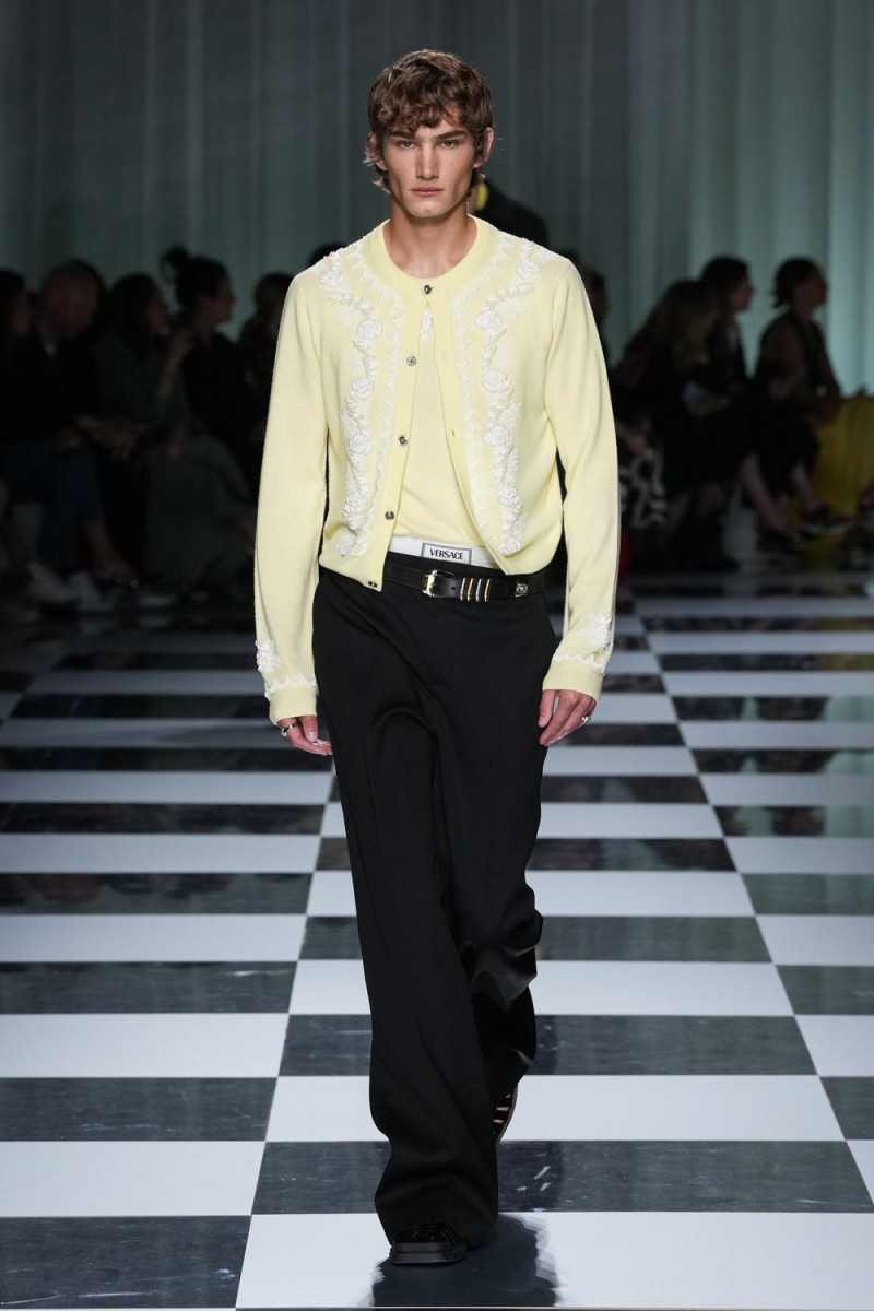 Silas Lutz featured in  the Versace fashion show for Spring/Summer 2024