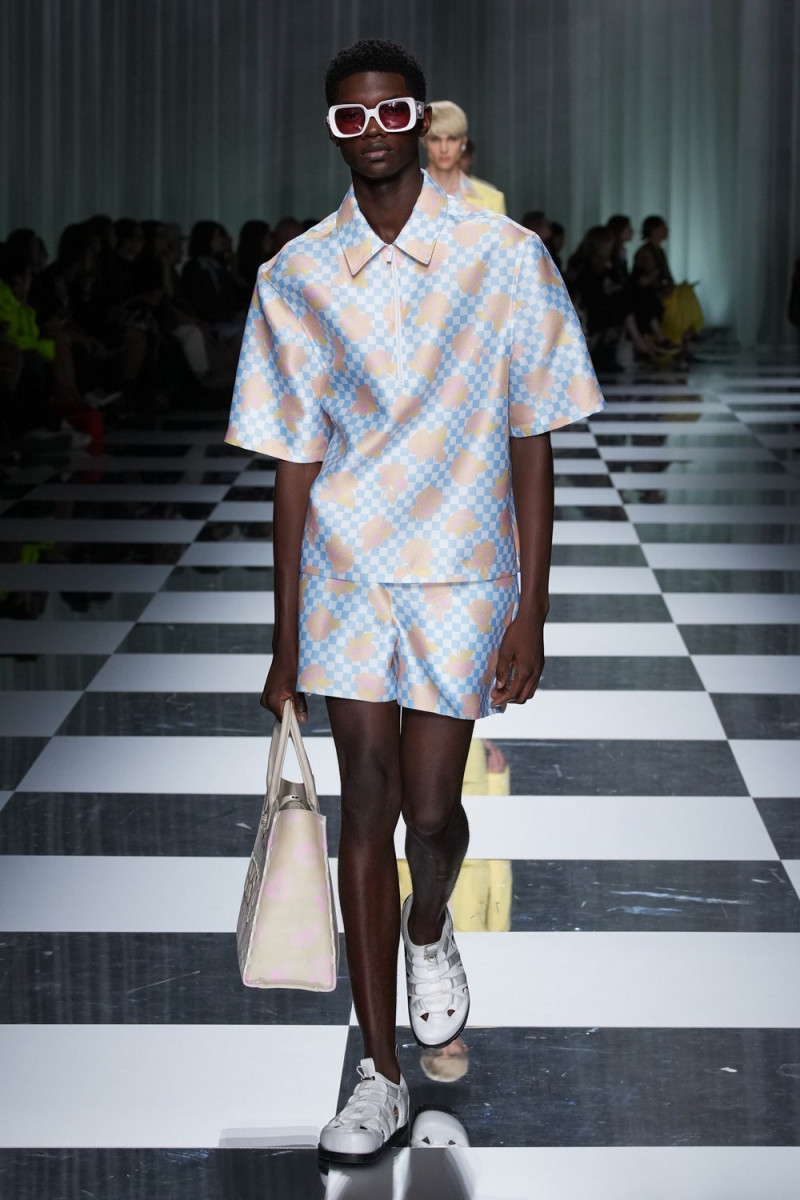 Zaquel Mendes featured in  the Versace fashion show for Spring/Summer 2024