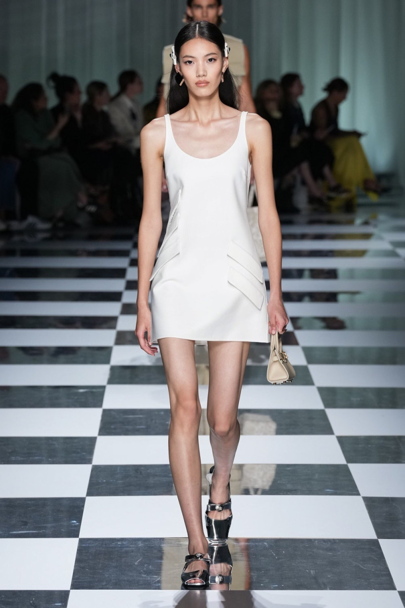 Hejia Li featured in  the Versace fashion show for Spring/Summer 2024