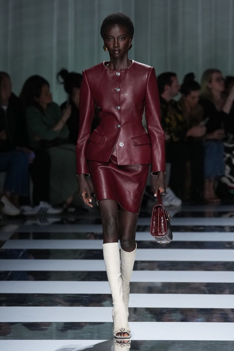 Anok Yai featured in  the Versace fashion show for Spring/Summer 2024