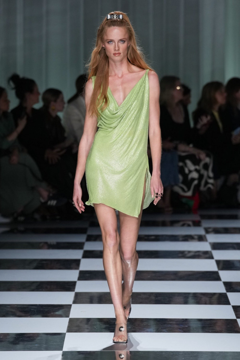 Rianne Van Rompaey featured in  the Versace fashion show for Spring/Summer 2024