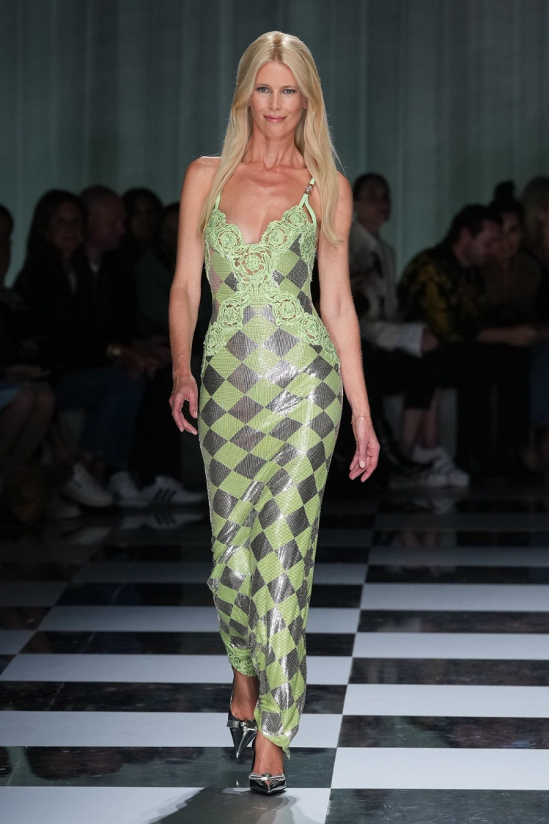 Claudia Schiffer featured in  the Versace fashion show for Spring/Summer 2024