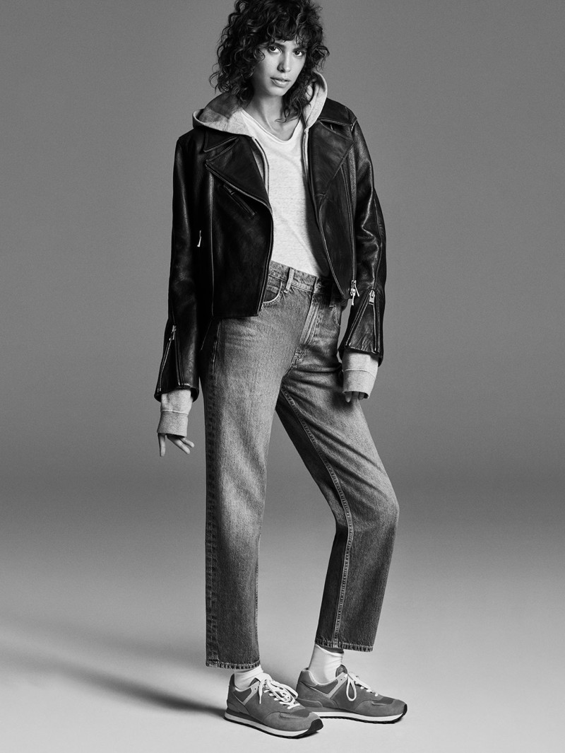 Mica Arganaraz featured in  the Frame Denim advertisement for Winter 2022