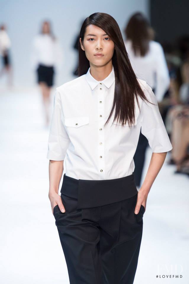 Liu Wen featured in  the Guy Laroche fashion show for Spring/Summer 2014
