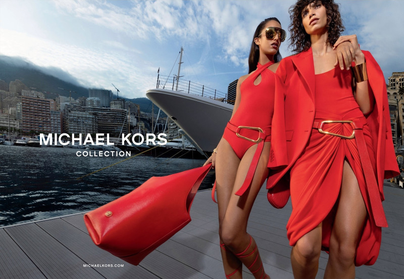 Mica Arganaraz featured in  the Michael Kors Collection advertisement for Spring/Summer 2023