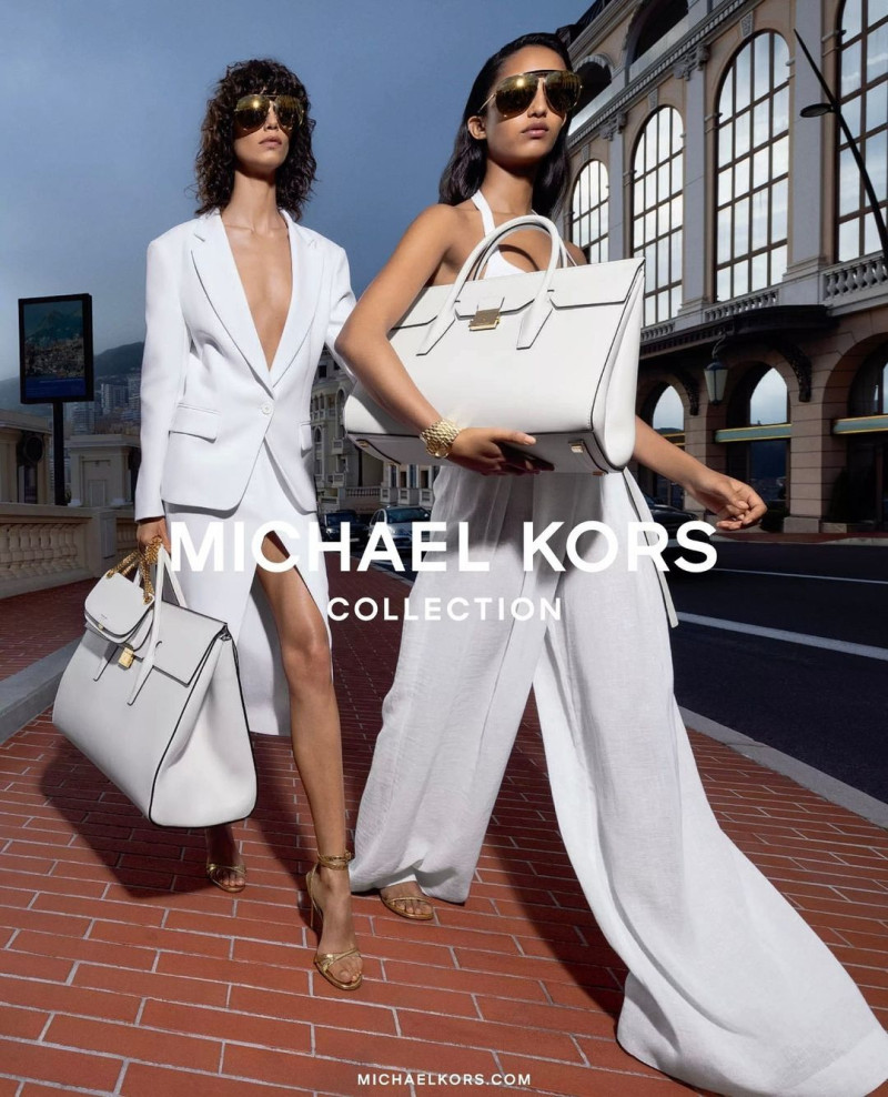 Mica Arganaraz featured in  the Michael Kors Collection advertisement for Spring/Summer 2023