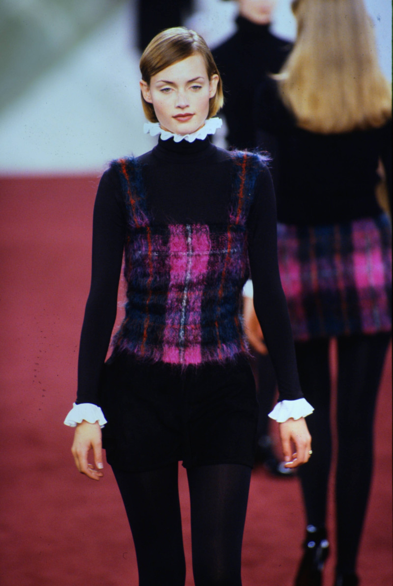 Amber Valletta featured in  the Ralph Lauren Collection fashion show for Autumn/Winter 1994