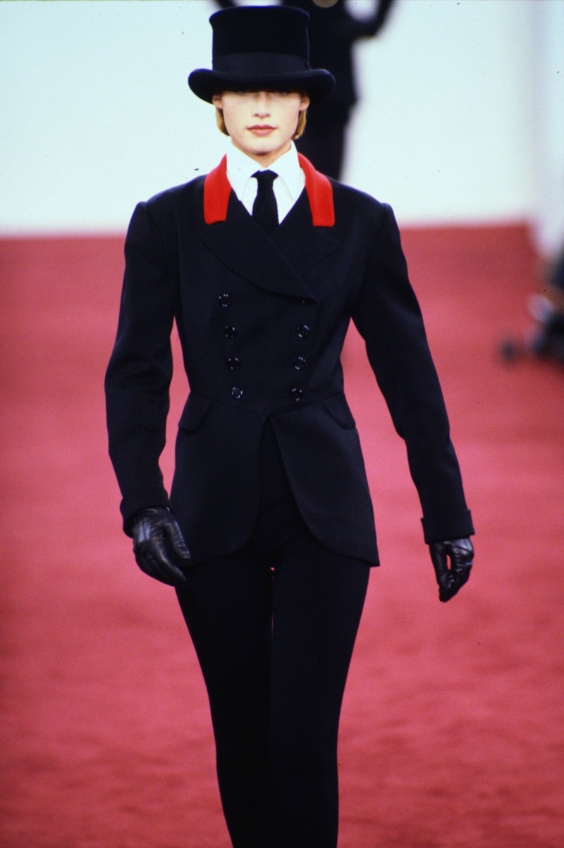 Amber Valletta featured in  the Ralph Lauren Collection fashion show for Autumn/Winter 1994