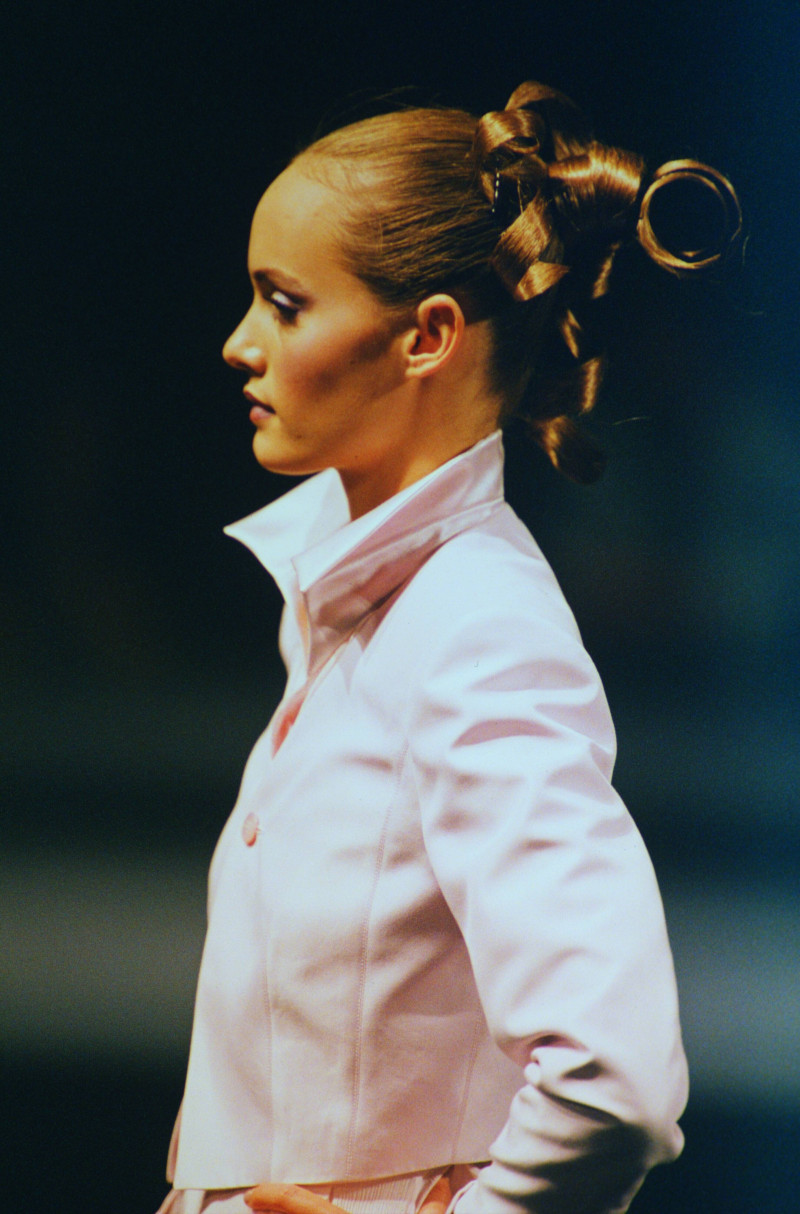 Amber Valletta featured in  the Montana fashion show for Spring/Summer 1996